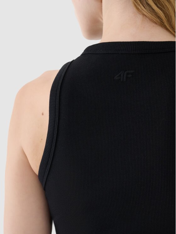 4F 4F Top 4FWSS25TSLEF119-20S Czarny Slim Fit