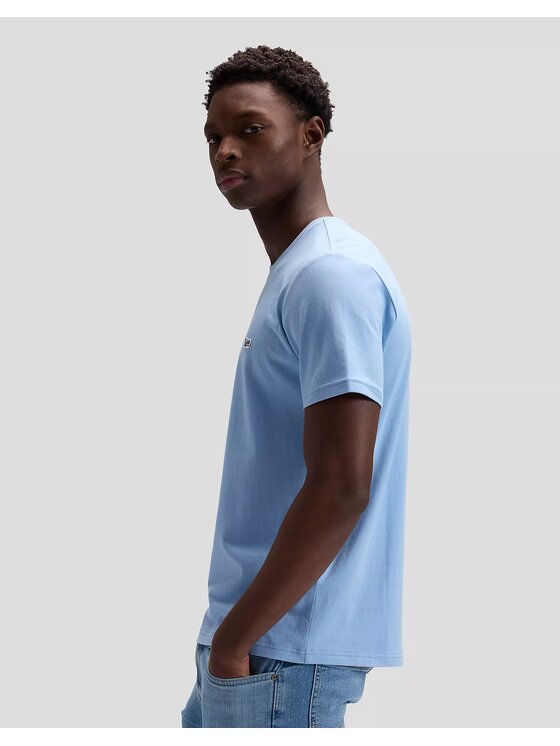 Lee Lee T-Shirt SS PATCH LOGO TEE Niebieski Regular Fit