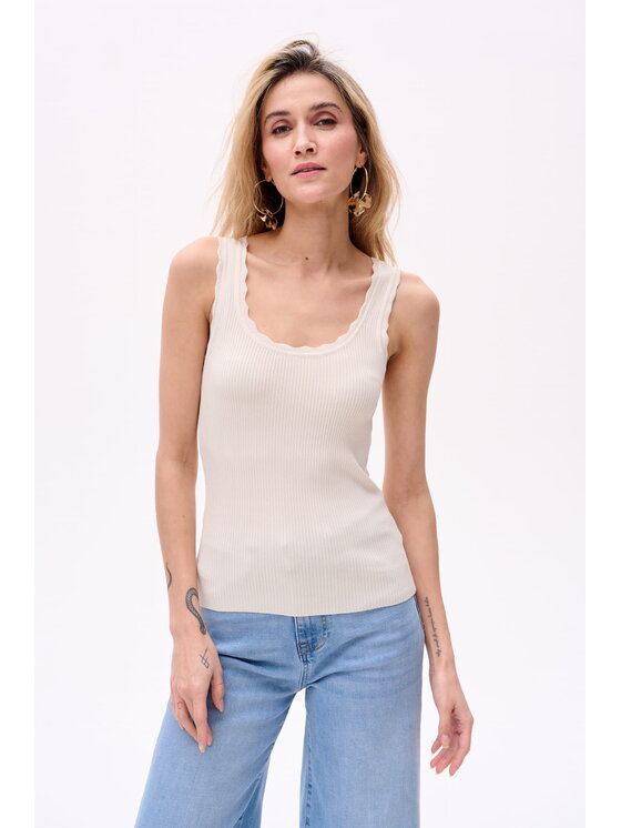 blue shadow blue shadow Top 8076-2 Beżowy Regular Fit