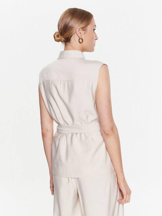 Moss Copenhagen Moss Copenhagen Bluzka Joanita 17335 Beżowy Regular Fit