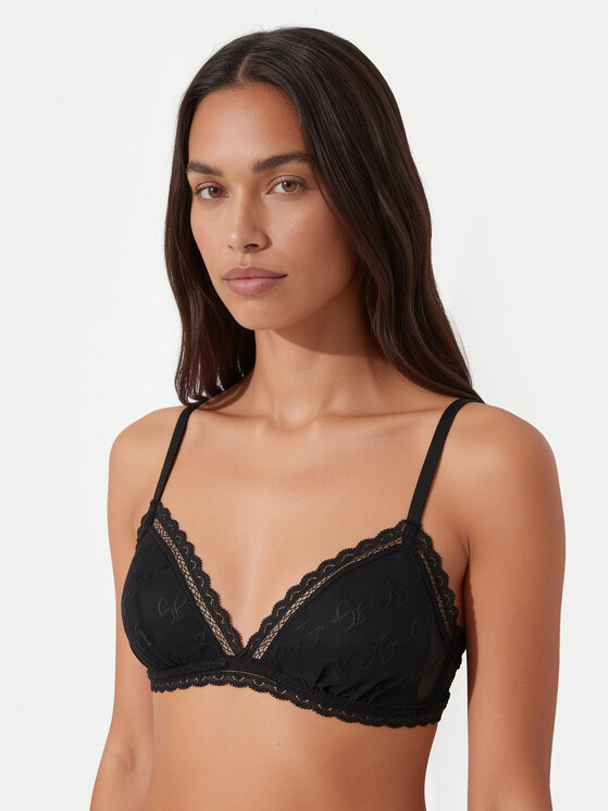 HUGO HUGO Bralette krūšturis Lacy Triangle P 50566790 Melns