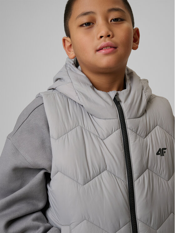 4F 4F Kamizelka OUTERWEAR Szary Regular Fit