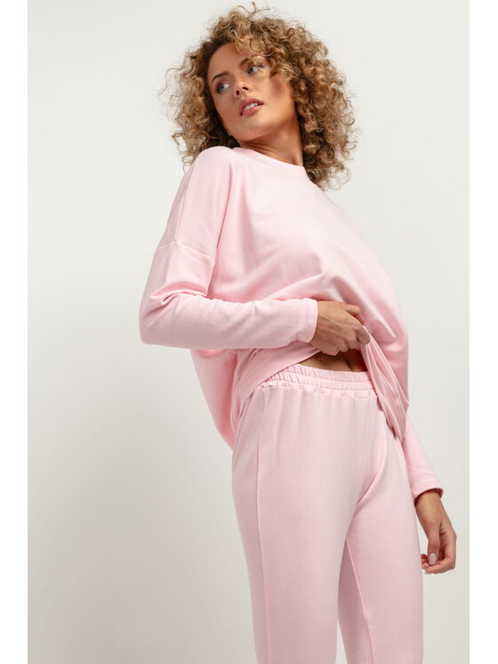 Tessita Tessita Bluza T381 Różowy Straight Fit