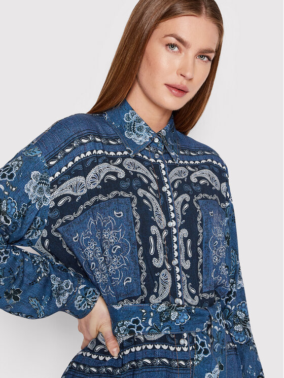 Liu Jo Liu Jo Φόρεμα πουκάμισο UA2189 D4714 Μπλε Relaxed Fit