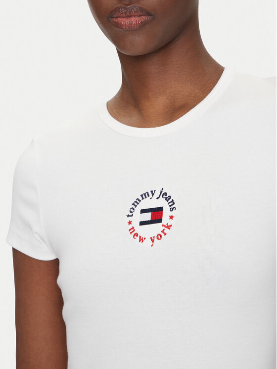Tommy Jeans Tommy Jeans Haljina za svaki dan DW0DW20384 Bijela Slim Fit