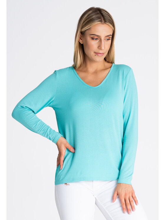 FIGL FIGL Bluzka M980 Zielony Regular Fit