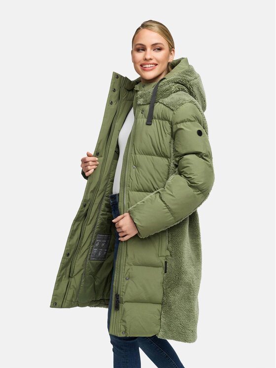 Navahoo Navahoo Kurtka zimowa Funkelteddy Zielony Regular Fit