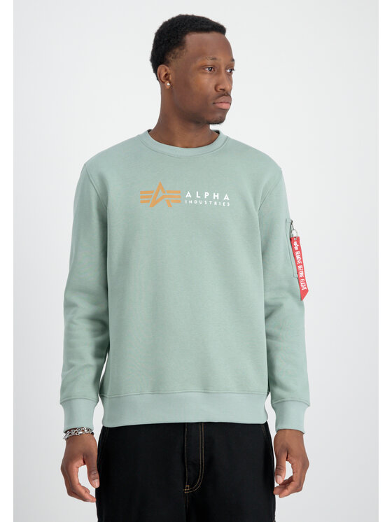 Alpha Industries Alpha Industries Bluza Alpha Label Sweatshirt Zielony Regular Fit