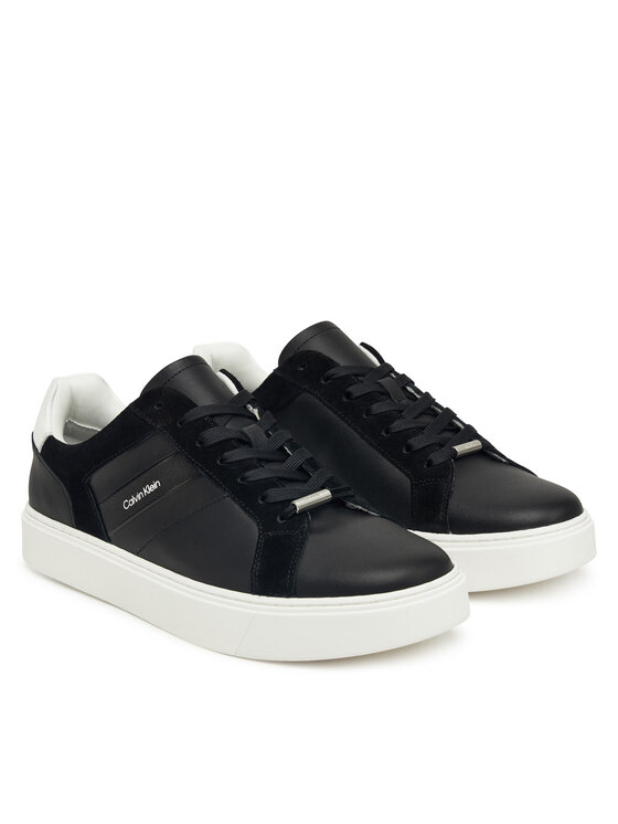 Calvin Klein Calvin Klein Sneakersy Classic Cupsole Laceup Tape Lth YM0YM01430 Czarny