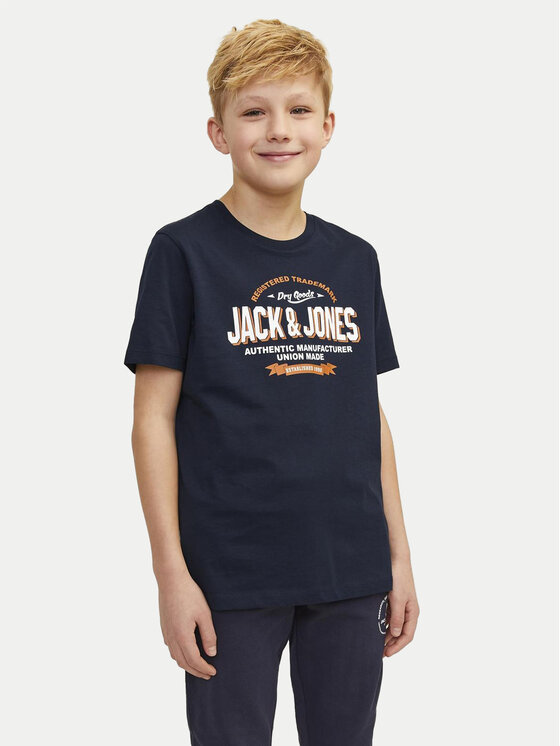 Jack&Jones Junior Majica Logo 12258876 Mornarsko Modra Regular Fit