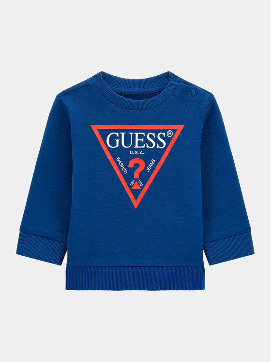 Guess Bluză Ls Fleece Core N73Q10 KAUG0 Bleumarin Regular Fit
