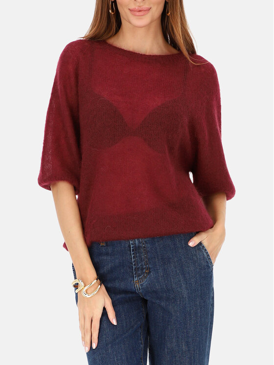 L’AF L’AF Sweter Era Bordowy Regular Fit