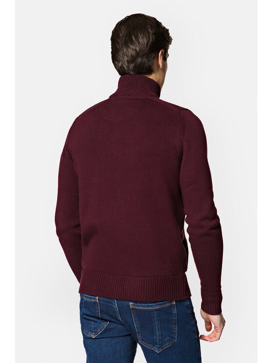 Lancerto Lancerto Kardigan Nate SW073222000061 Bordowy Regular Fit