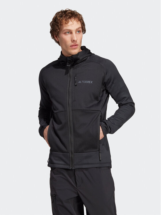 Adidas black fleece jacket hotsell