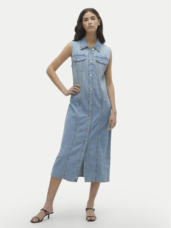 Vero Moda Vero Moda Džínsové šaty Zadie 10309673 Modrá Regular Fit