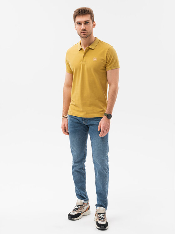 Ombre Ombre Polokošile S1374 Žlutá Regular Fit