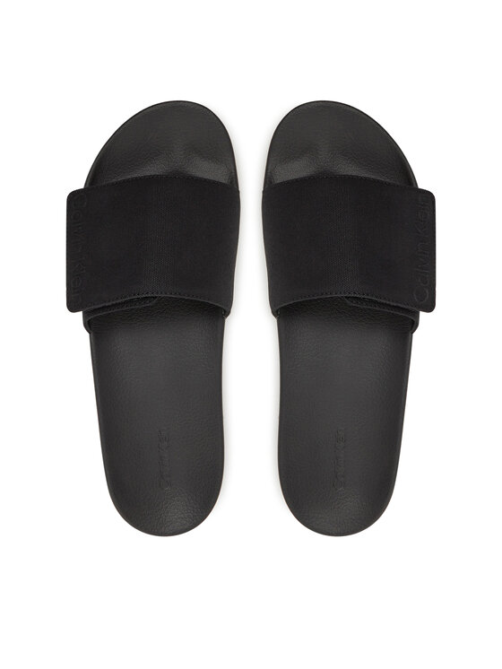 Calvin Klein Calvin Klein Šľapky Adj Pool Slide Canvas Logo HM0HM01749 Čierna