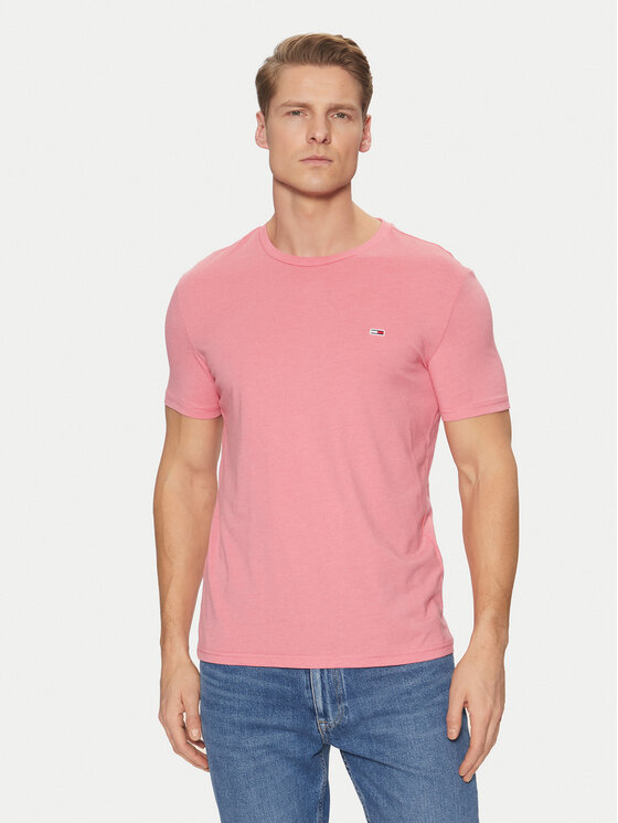 Tommy Jeans Tommy Jeans Marškinėliai Jaspe DM0DM20363 Rožinė Slim Fit
