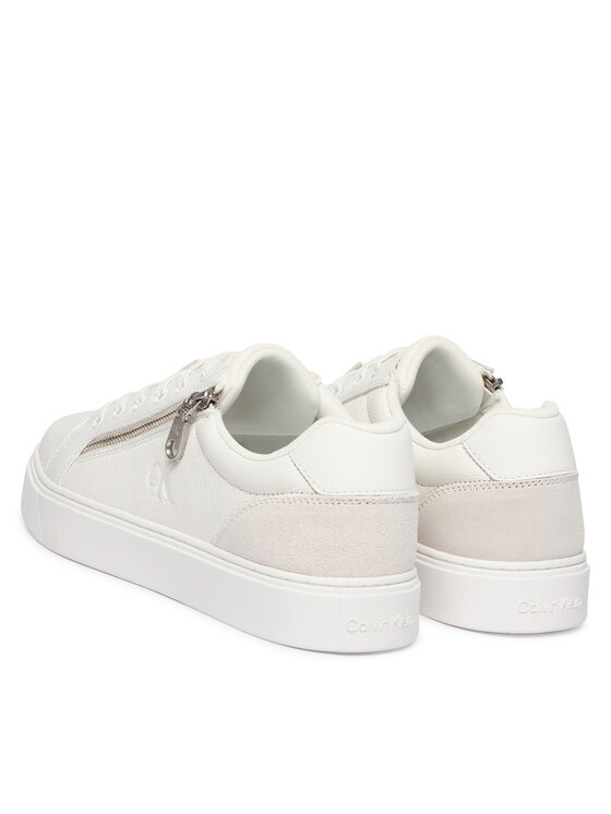 Calvin Klein Calvin Klein Sneakersy Classic Cup Laceup Zip Lth YM0YM01437 Biela