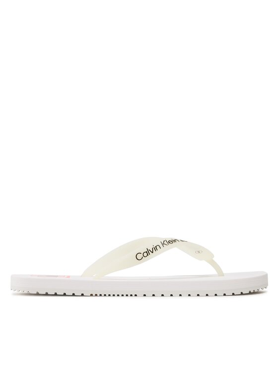 Flip flop Calvin Klein Jeans Beach Sandal Logo YM0YM00656 Alb