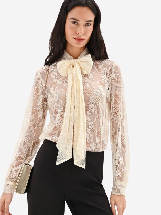 Rinascimento Rinascimento Πουκάμισο Camicia in pizzo Μπεζ Regular Fit