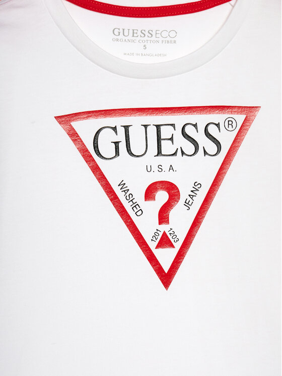 Guess Guess Μπλουζάκι N84I24 K8HM0 Λευκό Regular Fit