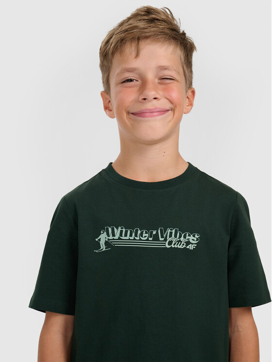 4F 4F T-Shirt APRES SKI Zielony ciemny Regular Fit
