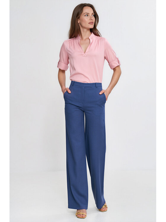 NIFE NIFE Kalhoty z materiálu SD154 Modrá Bootcut Fit