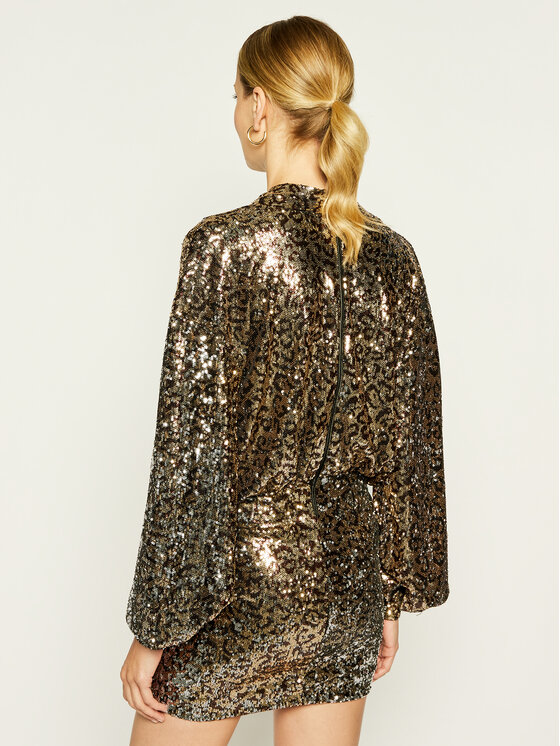 Manila Grace Manila Grace Cocktail obleka A539PY Zlata Regular Fit