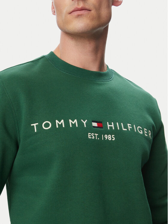 Tommy Hilfiger Tommy Hilfiger Majica dugih rukava Logo MW0MW11596 Tamno zelena Regular Fit