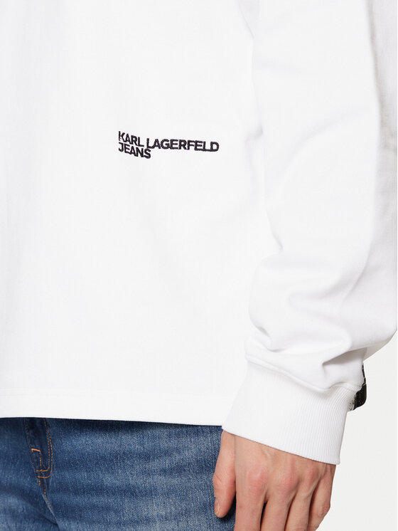 Karl Lagerfeld Jeans Karl Lagerfeld Jeans Majica dugih rukava A1M20070 Bijela Relaxed Fit