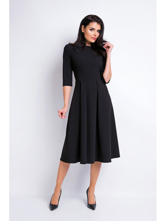 Awama Awama Každodenné šaty A159 Čierna Basic Fit