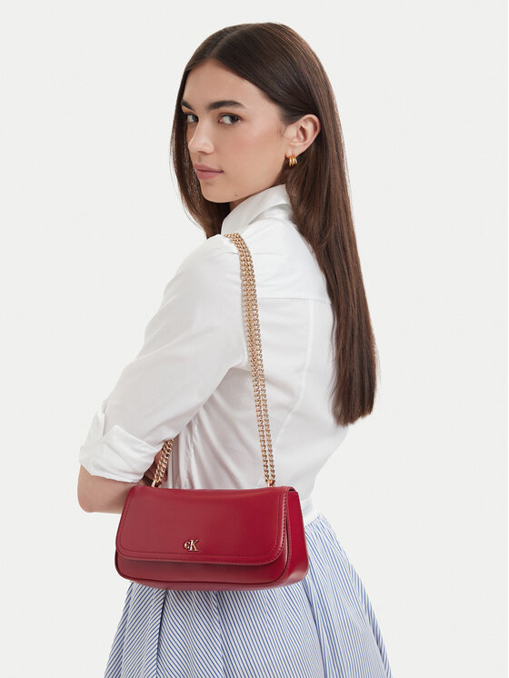 Calvin Klein Calvin Klein Handtasche Ck Convertible Chain Small Bag LV04F3172G Rot