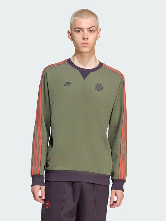 adidas adidas Bluza FC Bayern Terrace Icons Zielony ciemny Regular Fit