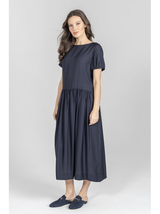 Deni Cler Milano Deni Cler Milano Sukienka letnia T-DC-3253-F2-10-59-1 Granatowy Regular Fit