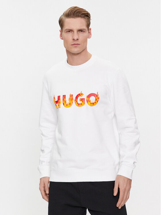 HUGO Hugo Mikina Ditmo 50504813 Bílá Regular Fit