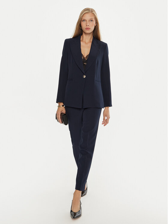 Maryley Maryley Spodnie materiałowe 24IB52Z/M19/43BL Granatowy Regular Fit