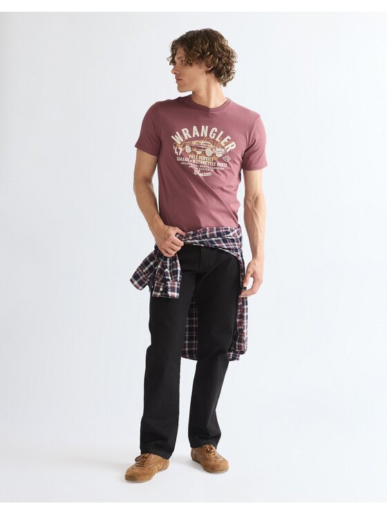 Wrangler Wrangler T-Shirt AMERICANA TEE Różowy Regular Fit
