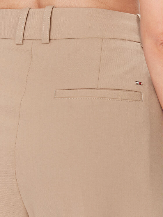 Tommy Hilfiger Tommy Hilfiger Pantaloni di tessuto WW0WW39075 Beige Wide Leg