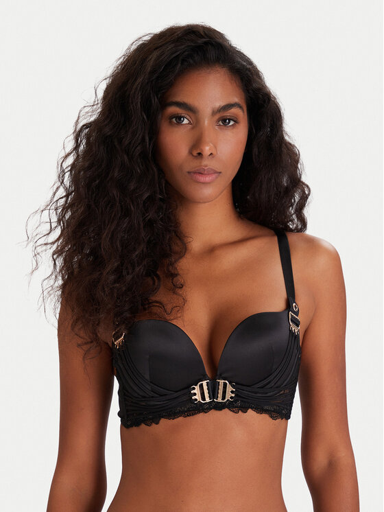 Hunkemöller Hunkemöller Nedrček s kostjo Avela 302375 Črna