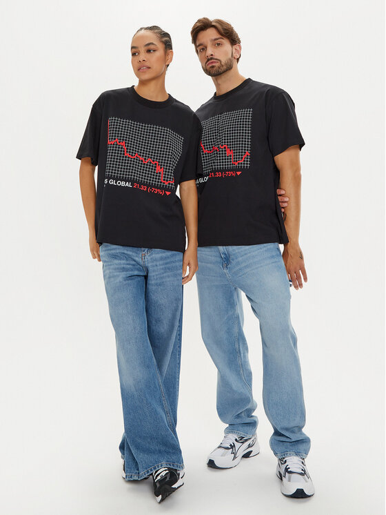 2005 2005 T-Shirt Dump Czarny Oversize