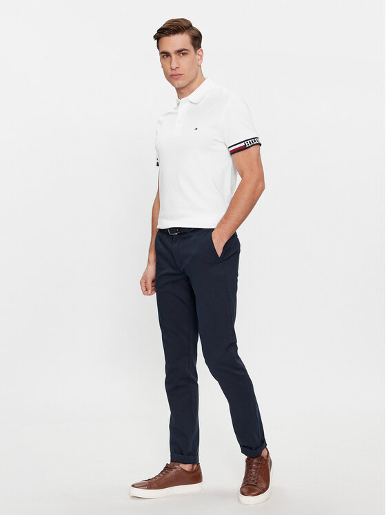 Tommy Hilfiger Tommy Hilfiger Polokošile Monotype Flag MW0MW33585 Bílá Slim Fit