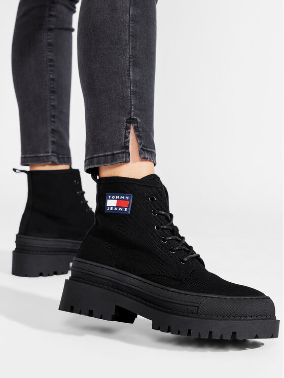 Tommy Jeans Tommy Jeans Planinarske cipele Foxing Boot EN0EN01903 Crna