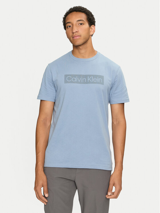Calvin Klein Tričko Striped Logo K10K113590 Modrá Regular Fit