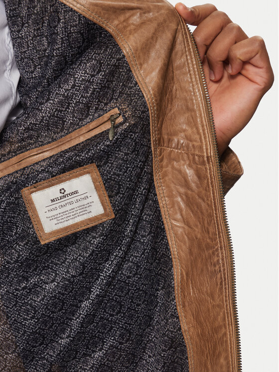 Milestone Milestone Шкіряна куртка Marco 991063 20305 Коричневий Regular Fit