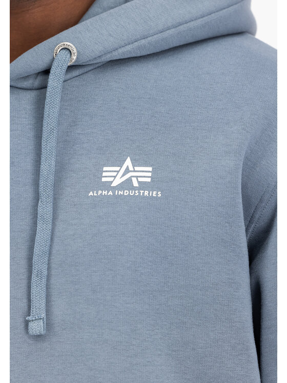 Alpha Industries Alpha Industries Bluza Basic Small Logo Hoodie Błękitny Regular Fit