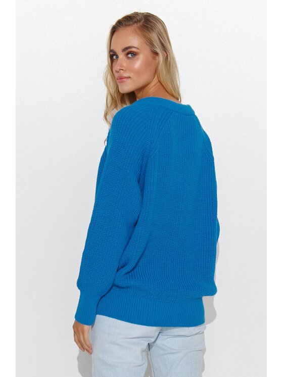 Makadamia Makadamia Sweter S140 Niebieski Regular Fit