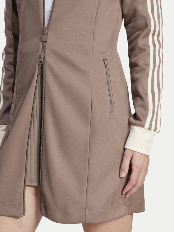 adidas adidas Rochie tricotată adicolor 3-Stripes JC5779 Bej Regular Fit