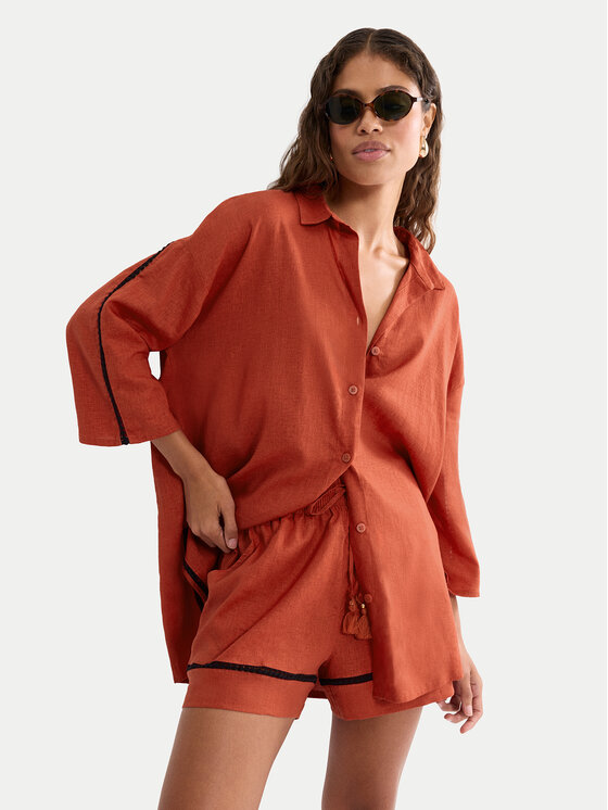 Triumph Triumph Zgornji del pižame Summer Wear 10227228 Oranžna Regular Fit