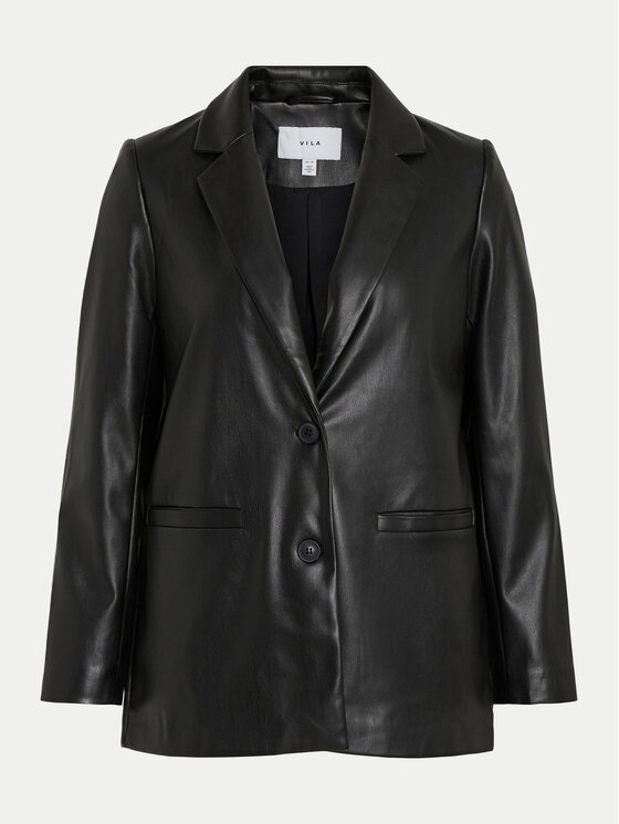 Vila Vila Marynarka Nille 14084378 Czarny Loose Fit